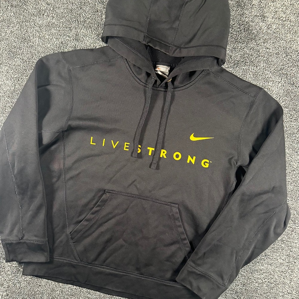 Nike Hoodie Women S Therma-FIT Black Livestrong Pullover Activewear Sweatshirt